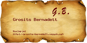 Grosits Bernadett névjegykártya